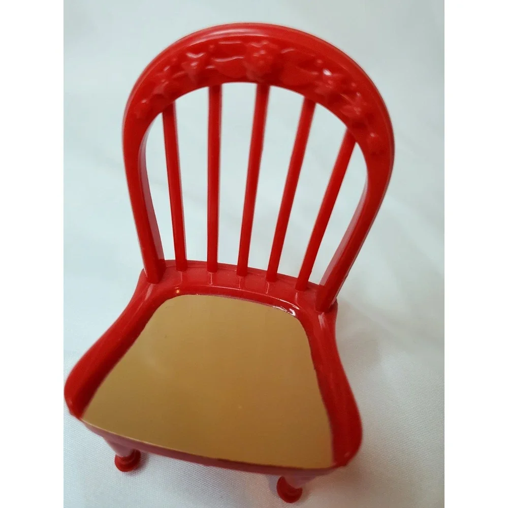 Fisher Price Loving Family Dollhouse Nursery Table‎ Lamp Chair Red Upholstered